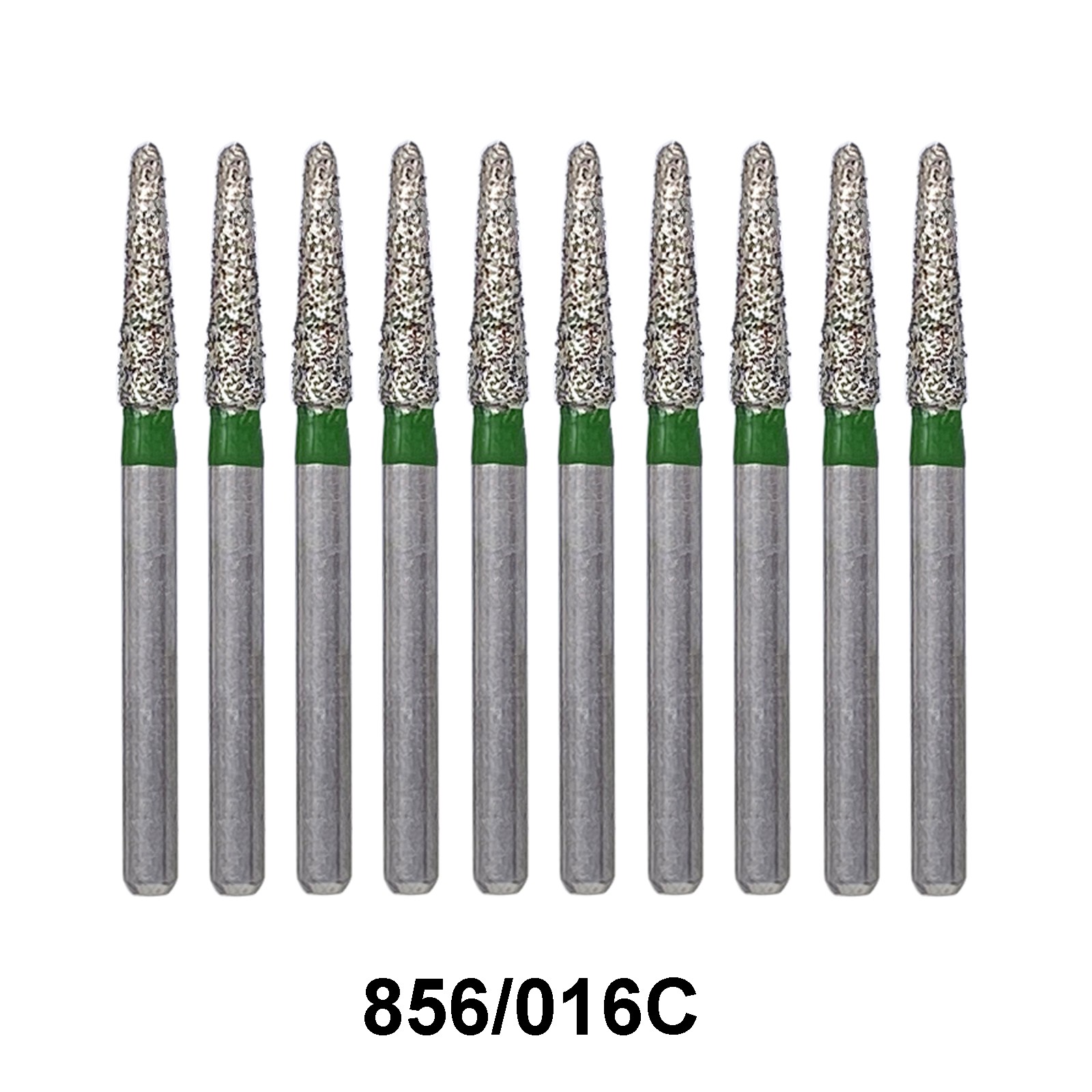 Dental Diamond Burs FG 856/016C Round End Taper Coarse Grit Green High Speed Bur