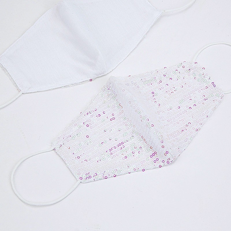 10 Sequined Cotton Face Masks Washable Protective Covers Protection Gear