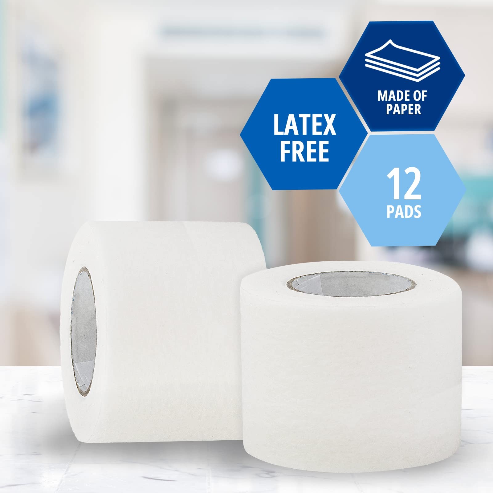 MED PRIDE Hypoallergenic Latex Free 2 Inch x 10 Yards (Pack of 6), White