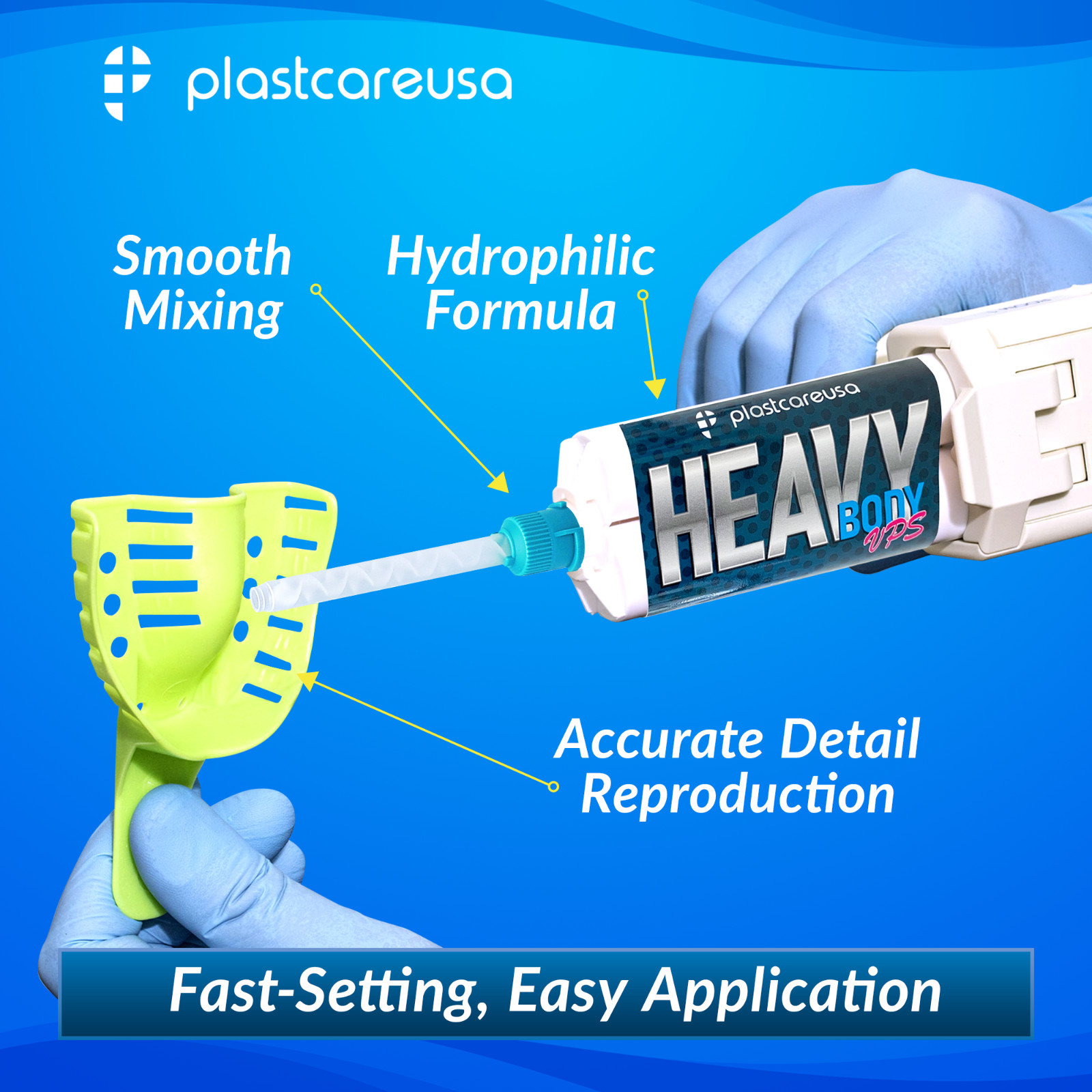 PlastCare Heavy Body Fast Set Impression Material VPS, Dental PVS Box of 8