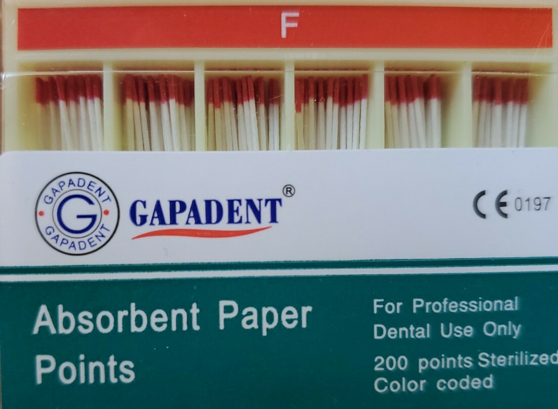 Absorbent Paper Points F Fine Accessory Box of 180 Dental Gapadent