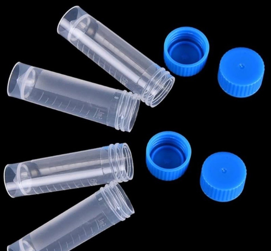 🚨 50PCS Plastic Tubes w/ Screw Caps 5 ml CRAFTS HOBBIES COLLECTIONS KEEPSAKES