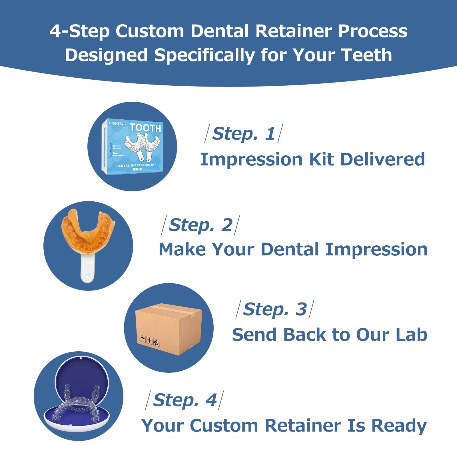 Custom Clear Retainers for Teeth, Upper & Lower Set – 1 Set,