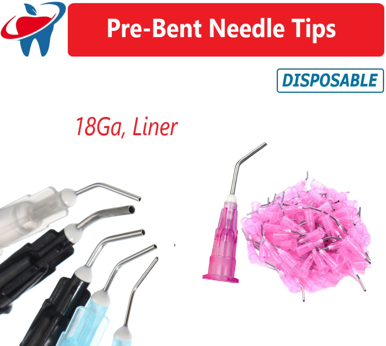 100 (Black) Pre Bent Needle Tips for Flow – Sealant Pre-Bent needle tips 20 Ga.
