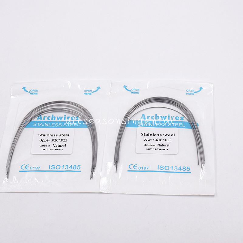 10 Pcs/Pack Dental Orthodontic Stainless Steel Arch Wires Rectangular Natural