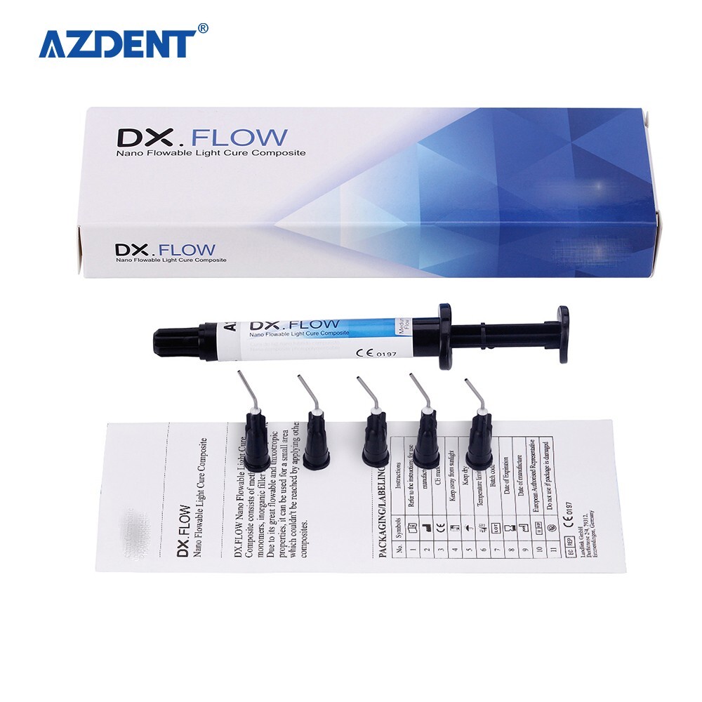 DENTEX Dental Flowable Light Cure Composite Resin Medium Flow A2 Shade
