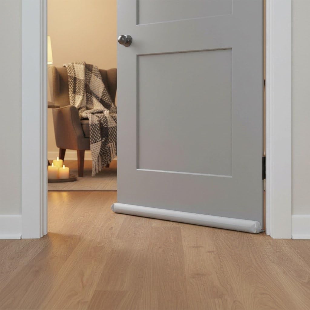 Door Draft Stopper Bottom Seal Strip White