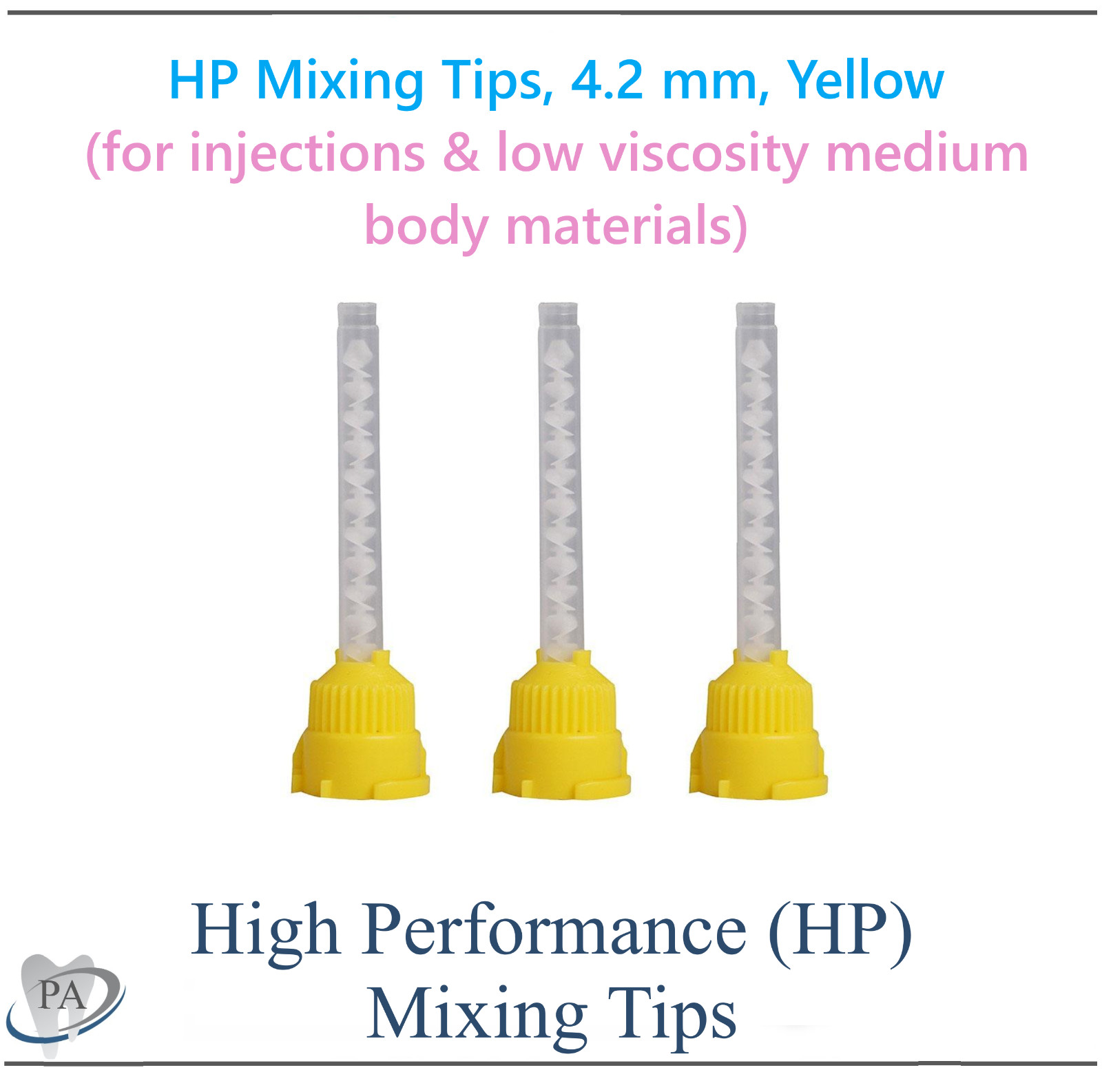 Dental Mixing Tips HP Yellow Impression HP Tips Yellow 4.2mm Original Mixpac Tip