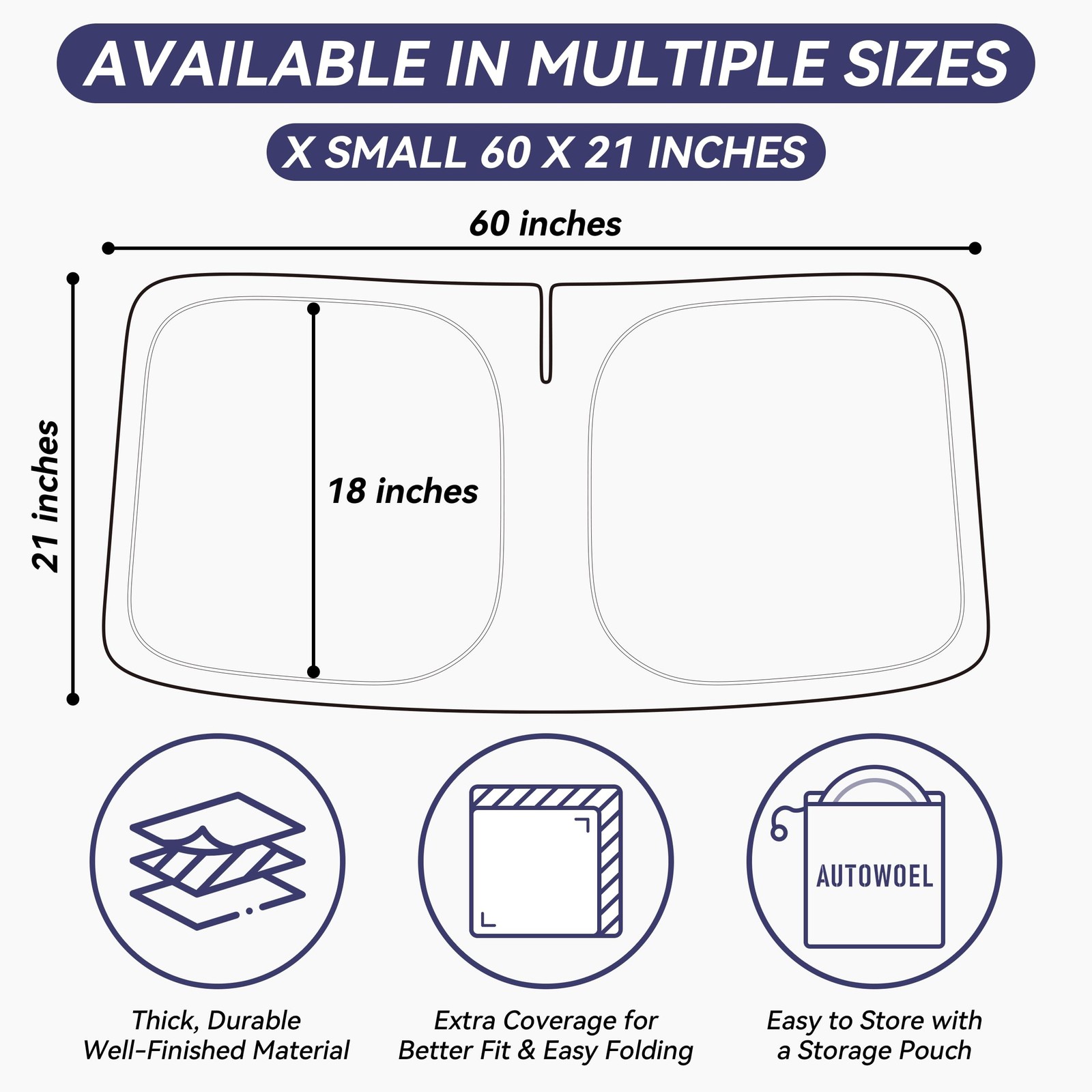 Graphene & Activated Carbon Windshield Sun Shade Foadable for Ford Bronco 202…