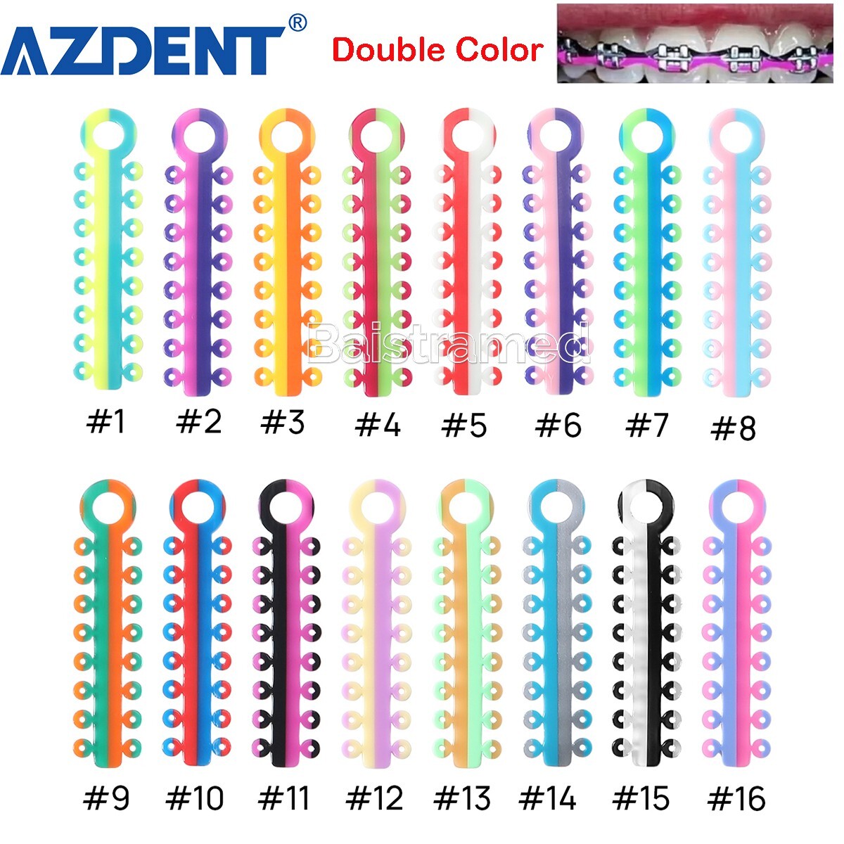 AZDENT Dental Orthodontic Ligature Ties Elastic Rubber Bands /Bracket Mini Roth
