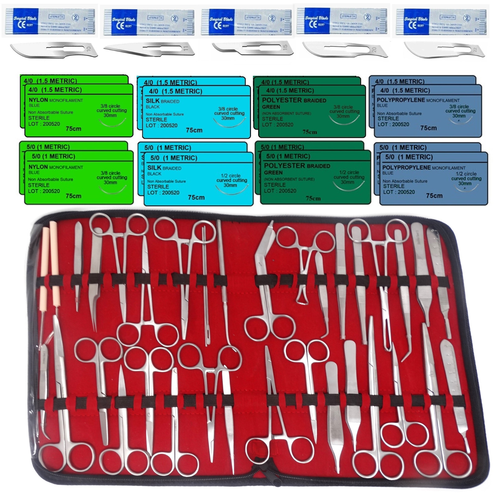 COMPREHENSIVE 168 PC MEDICAL STUDENT DISSECTION ADVANCE KIT SURGICAL INSTRUMENT