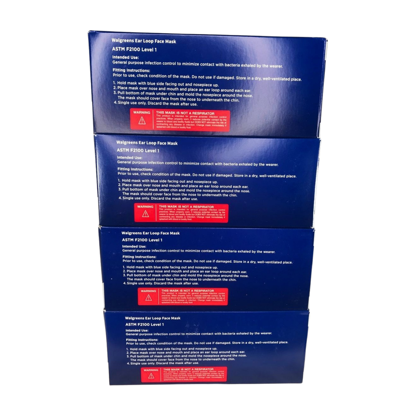Ear-Loop Adult Face Masks (200 count, Walgreens, box expiration: 2/2025)