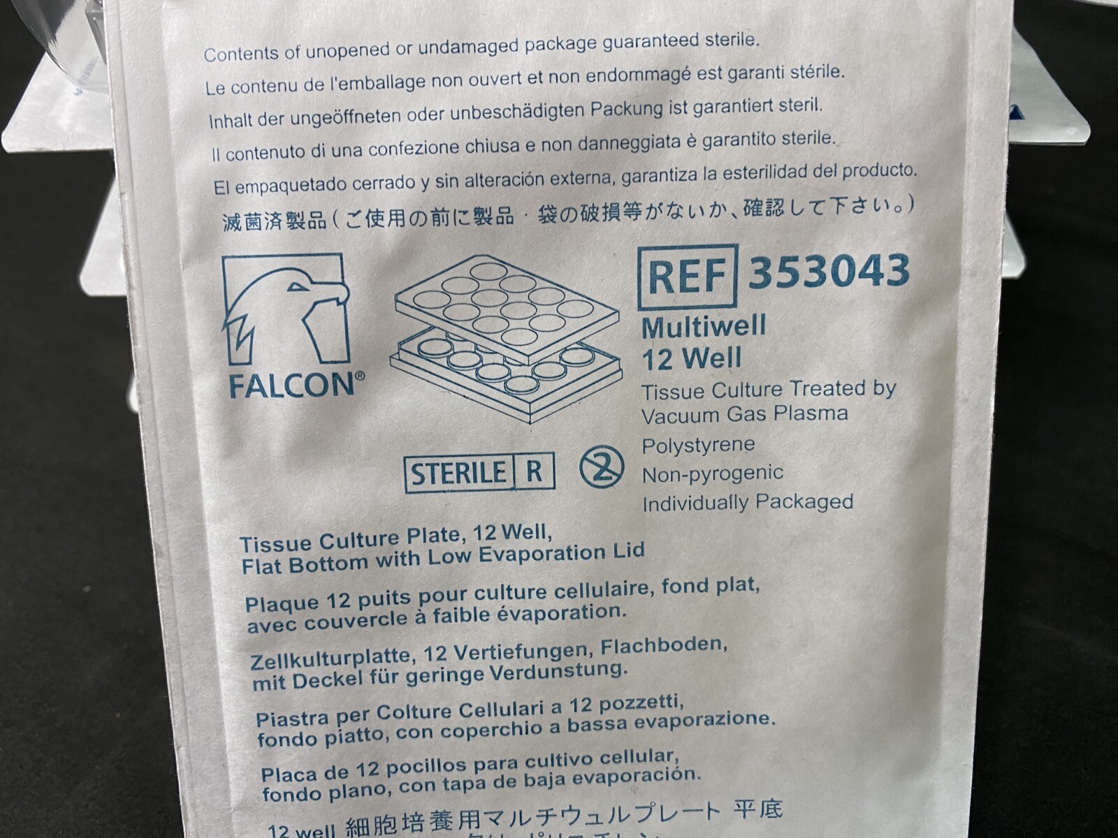 FALCON Polystyrene 12-Well Individual Tissue Culture Plates 353043 (5/pk)