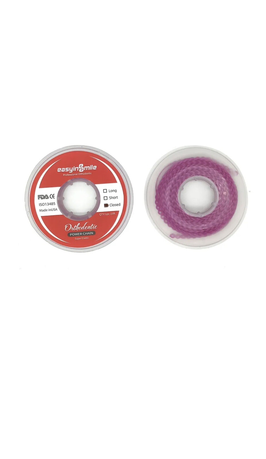 Dental Power Chains Ortho Elastic Ultra Spool Closed/Short/Long For Wire Braces