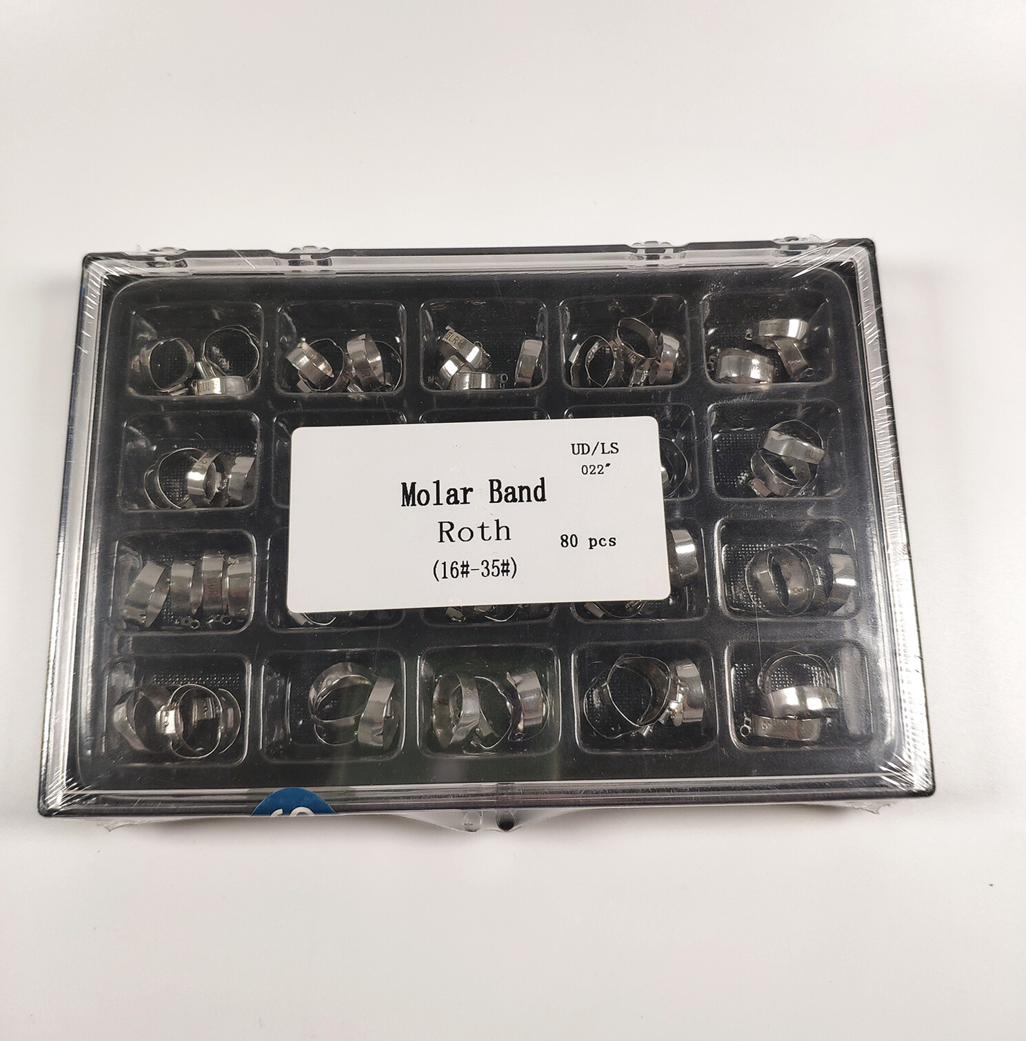 80Pcs/Kit Dental Orthodontic Metal Molar Band&Buccal Tube U2/L1 Roth 022 16#-35#
