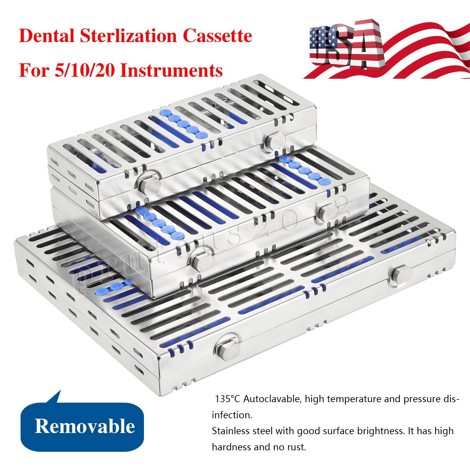 Dental Sterilization Cassettes Autoclave Racks Box Surgical Lab Instruments