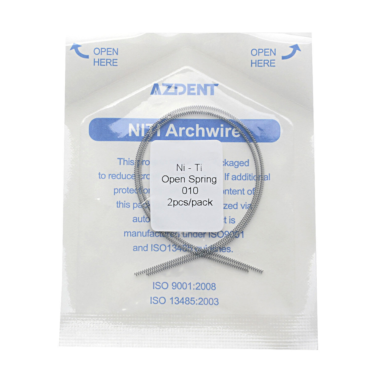 Orthodontic Dental Niti Open Coil Spring 0.010/0.012*180mm AZDENT 2PCS/Pack