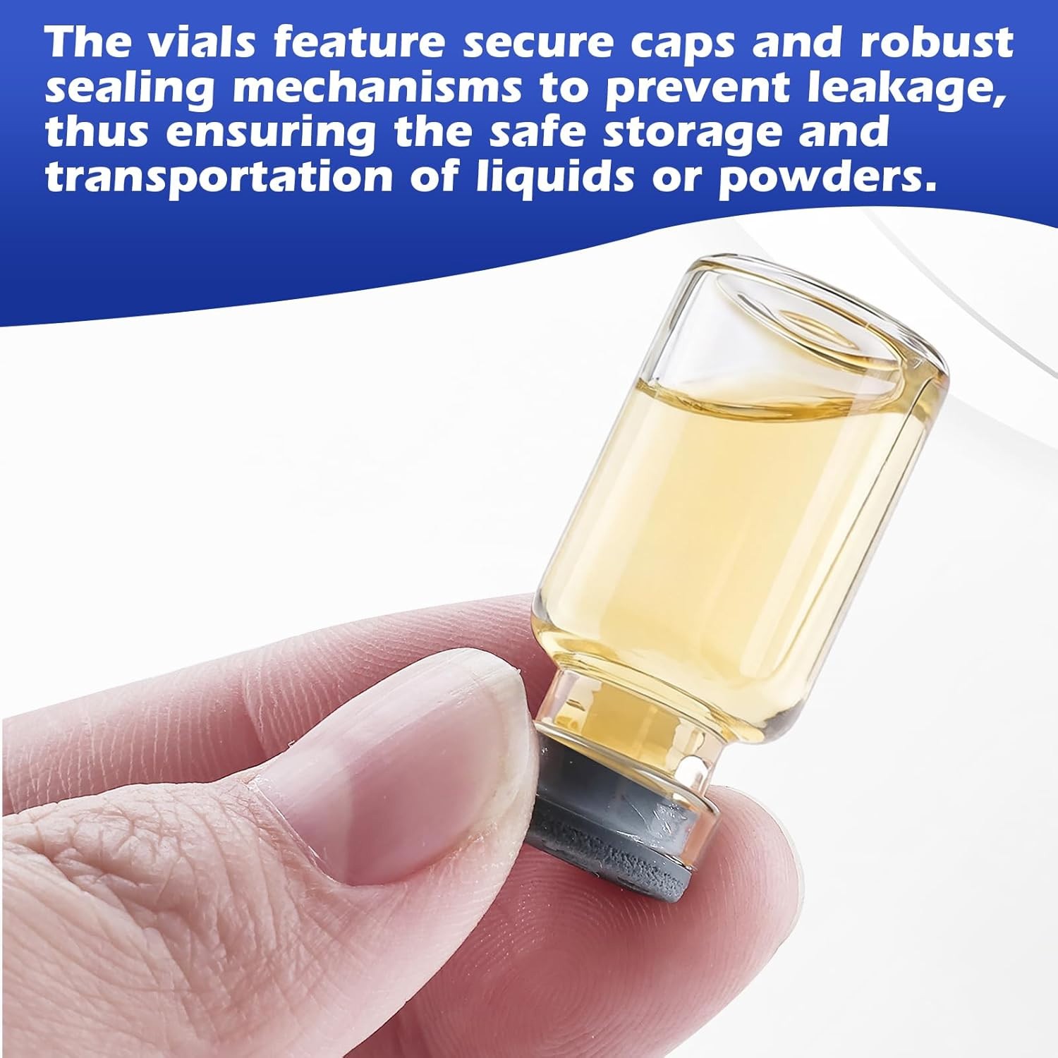 100PCS 2/3ml Glass Vials Headspace Vials Lab Sample Vials with 13mm Caps New