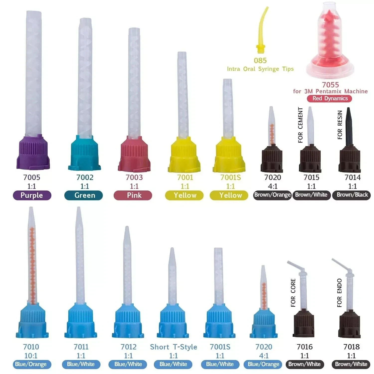 100PCS Dental Mixing Tips for Impression Material C&B Cements Temporary Crowns
