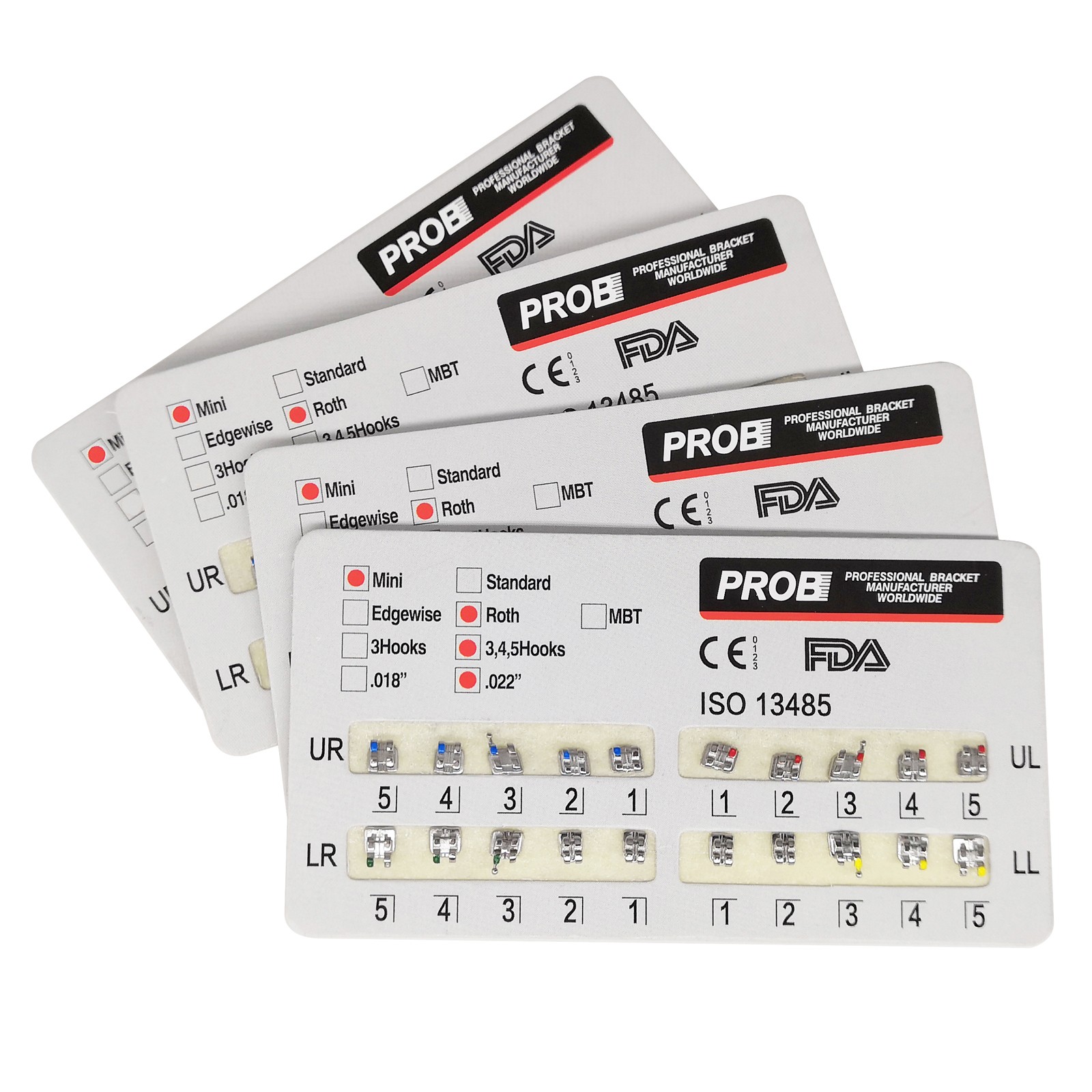 PROB Dental Orthodontic Brackets Brace Mini Roth MBT Standard 022/018 Hooks