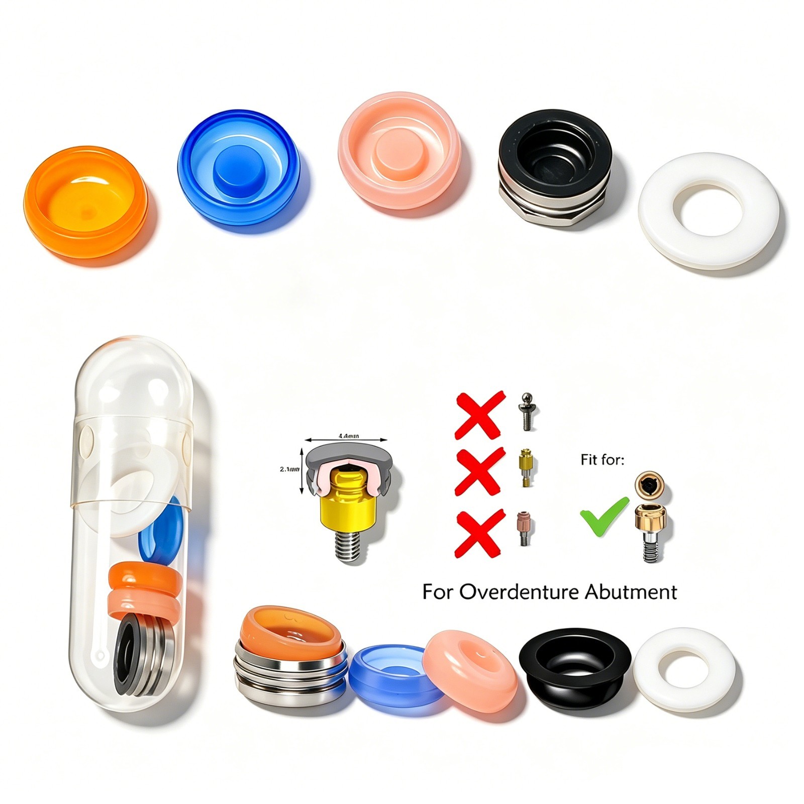 US Universal Dental Retention Caps Insertion Extraction Remove Locator Core Tool
