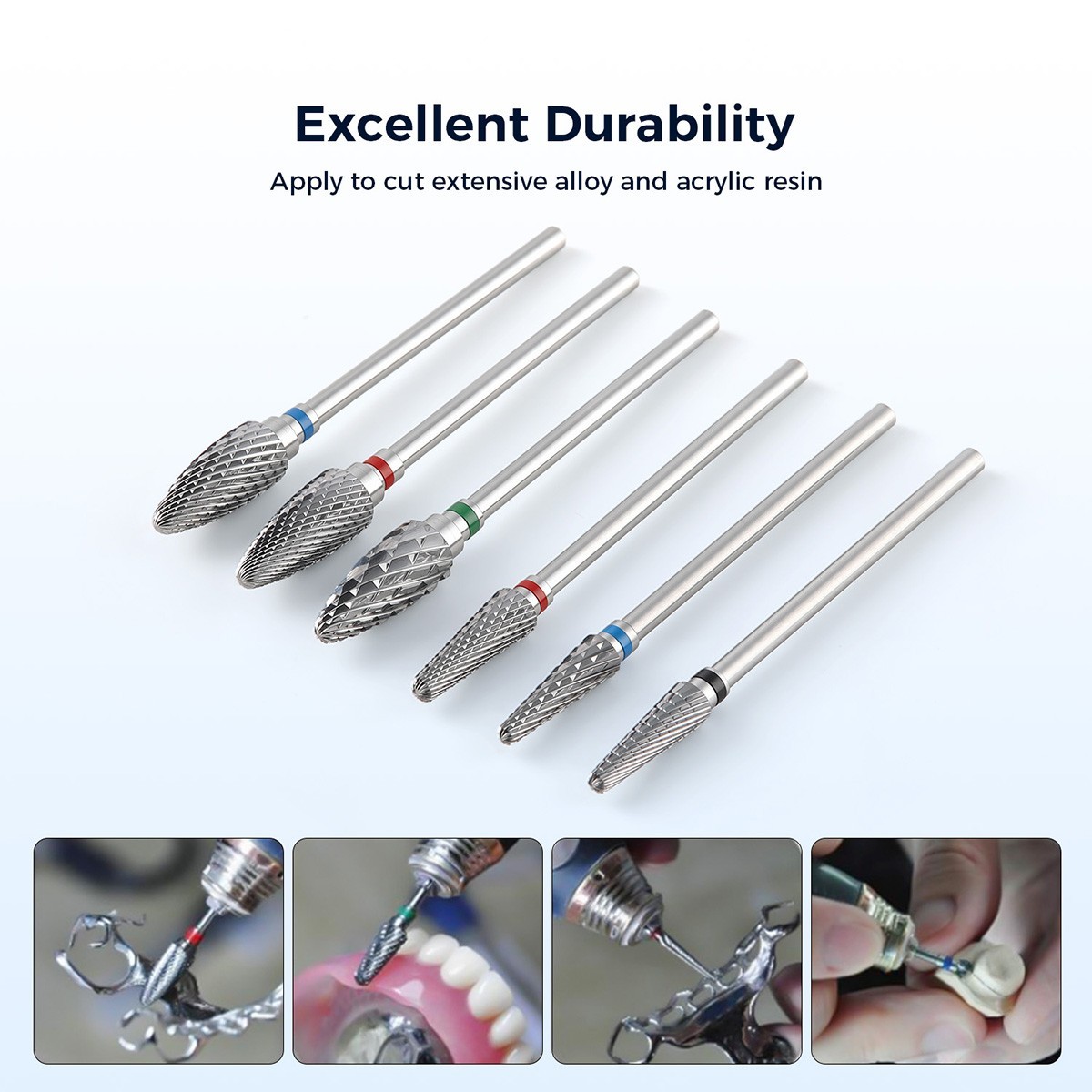 AZDENT Dental Lab Polishing Bur Drills Carbide Tungsten Steel Burs Burrs 2.35MM