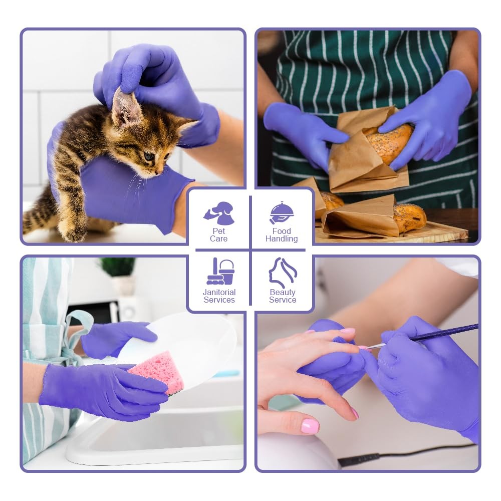 Nitrile Lightning Blue Industrial Disposable Gloves, Extra Large, 2.2 Mil, Ca…