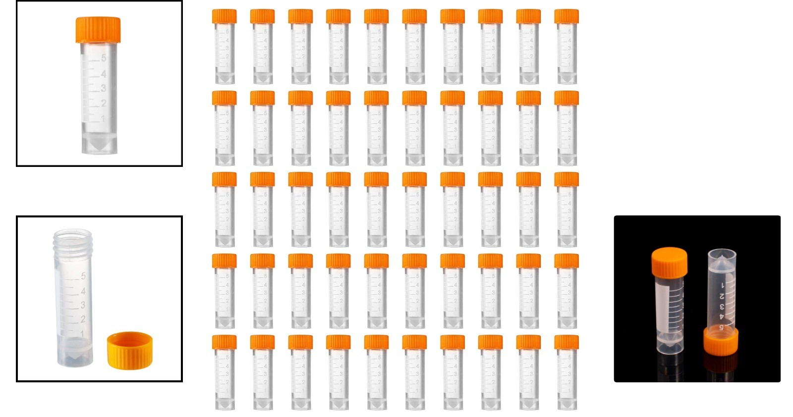 Durable 5ml Flat Bottom Plastic Vials with Screw Caps – Ideal for Solid & Liquid