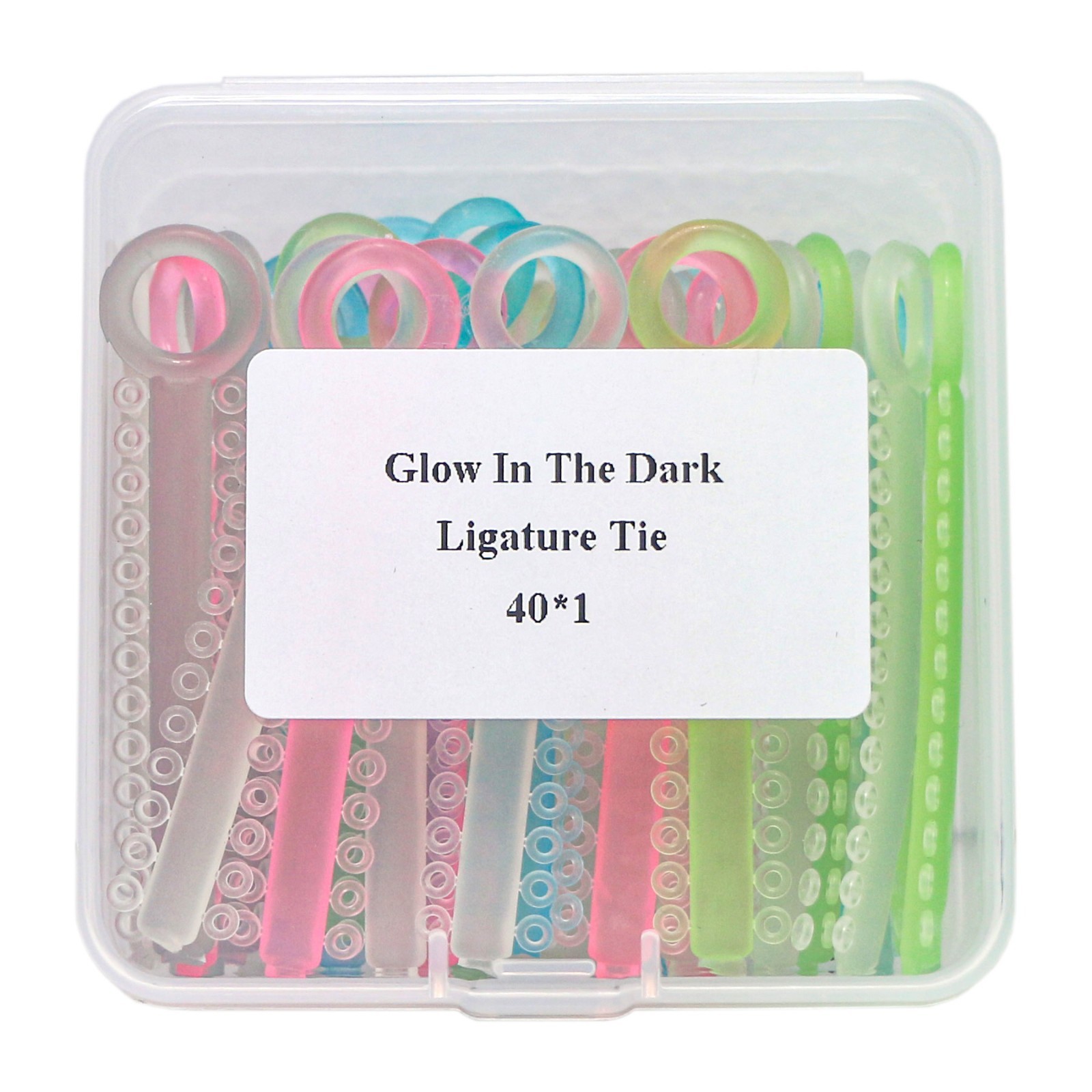 1040Pcs Dental Orthodontic Elastic Ligature Ties Glow-in-The-Dark Multi-Colored