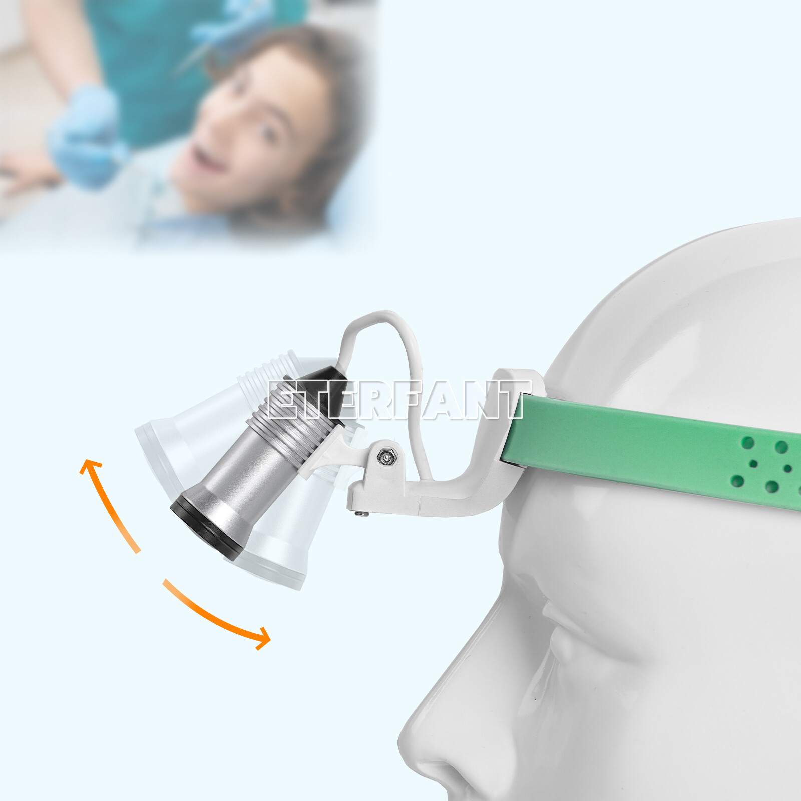 ETERFANT Lightweight Silicone Headlight Lamp Green Dental Surgery Medical 5W LED