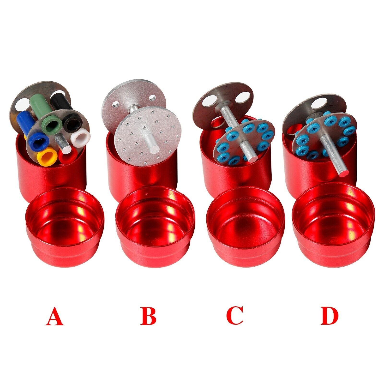 4 pcs Dental Autoclave Sterilizer Case Burs Disinfection Endo Files Holder Box