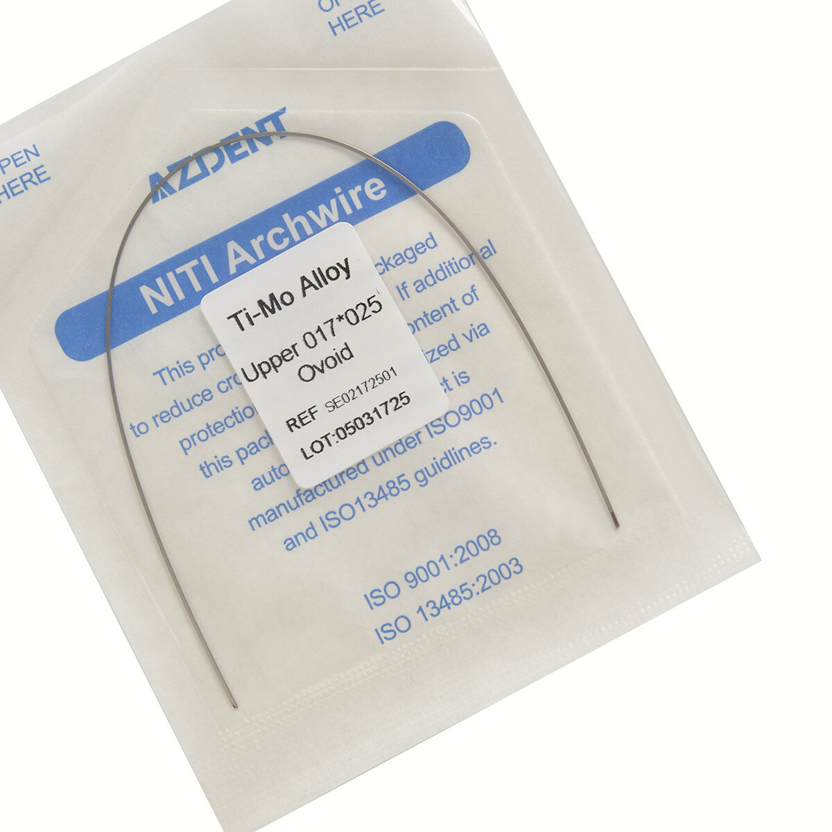 AZDENT Dental TMA Ti-Mo Alloy Rectangular Arch Wires Ovoid Form All Size