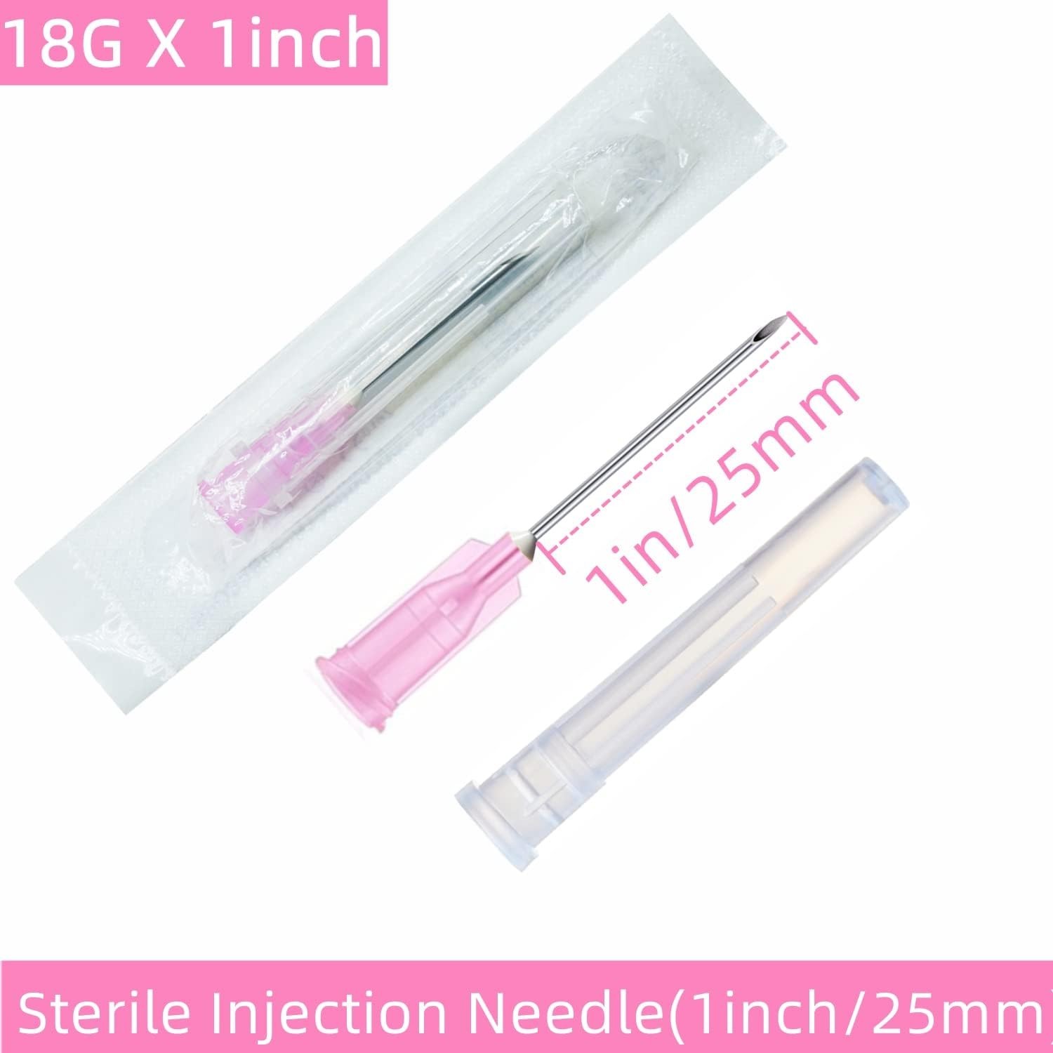 100 Pack 18Ga 1 Inch Sterile Disposable Needles – Precision for Scientists