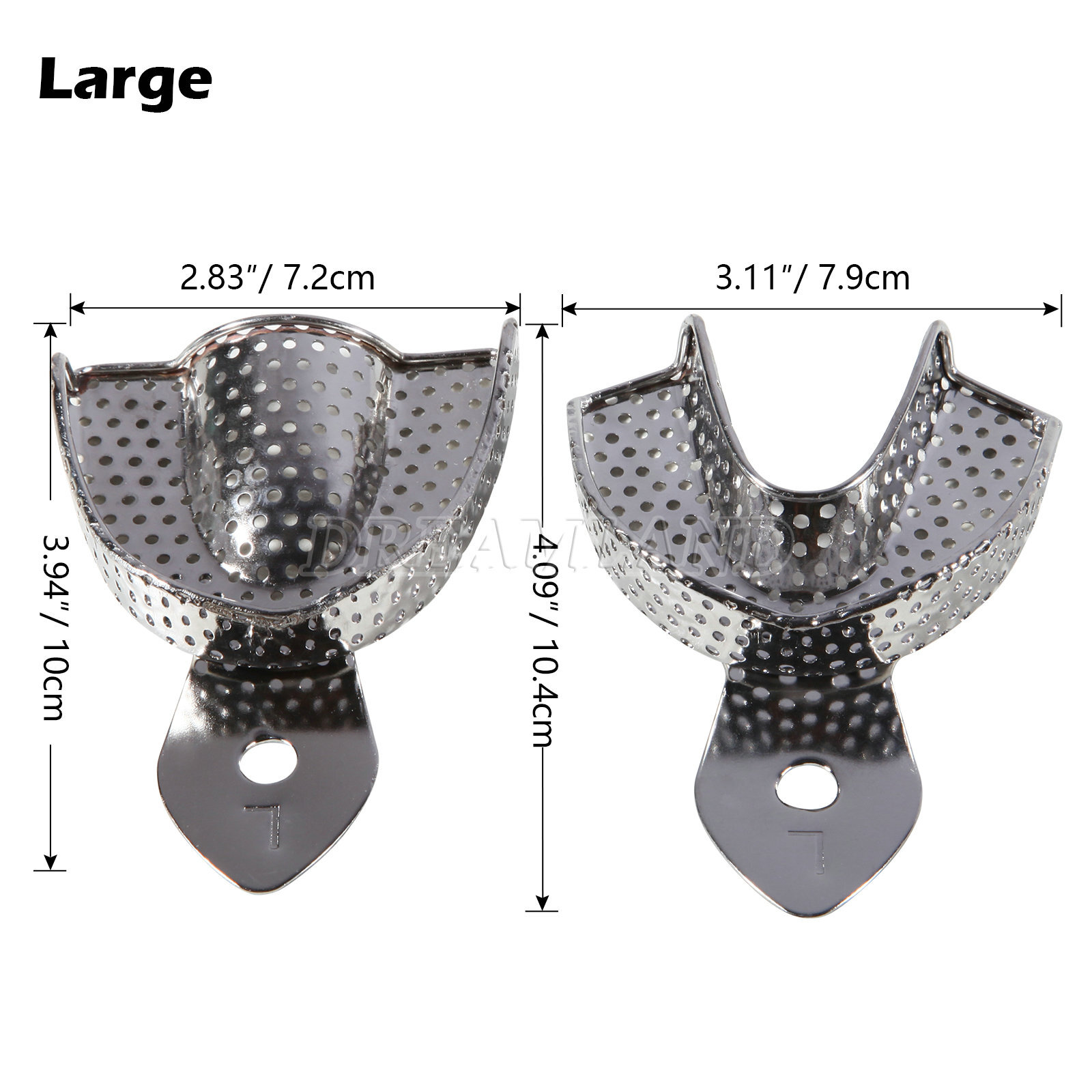 Dental Impression Trays Stainless Steel Perforated 6PC Upper+Lower S/M/L SKYSEA