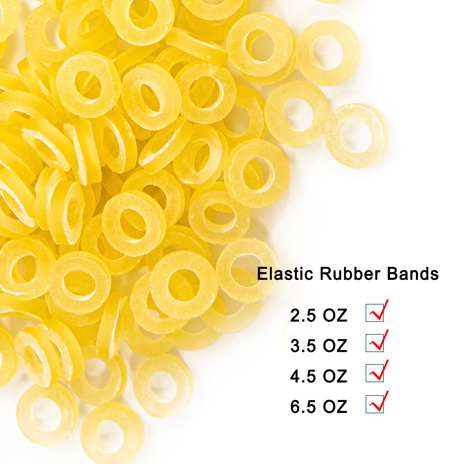 15 Sizes Dental Orthodontic Rubber Bands Elastics Latex Braces 3.5 /5.0 /6.5 oz.