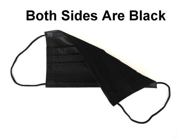 50/100.. Black Disposable Medical Face Mask 3-Layer C.E Approval FFP2 U.S Seller