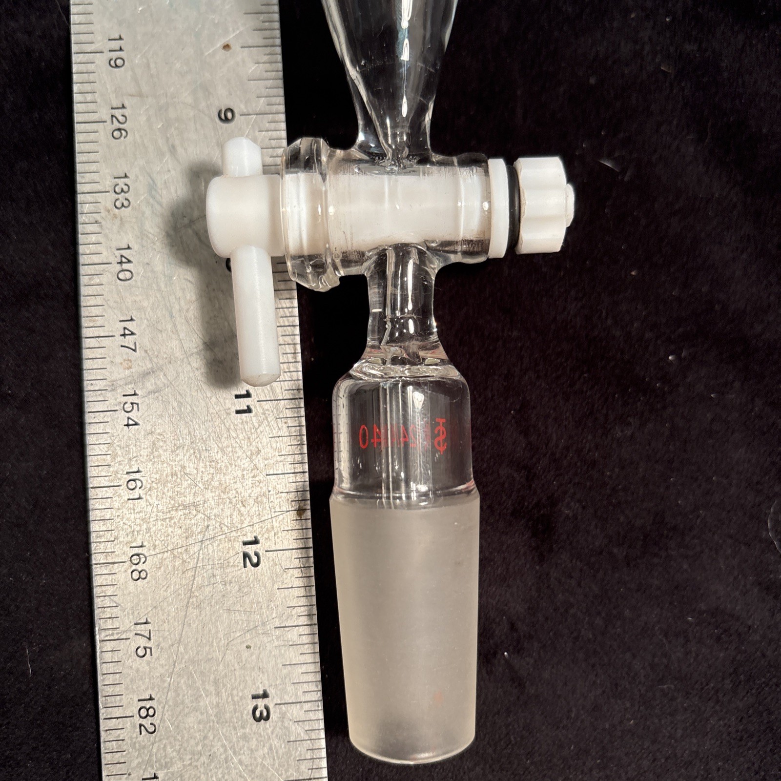 Lab glass separatory funnel 250ml separating funnel W 24/40 Unused Freeship!