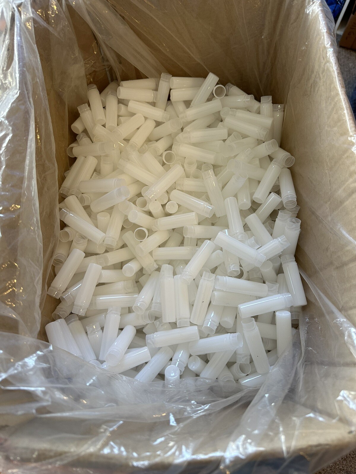Lot of 100 6.5ML Scintillation Vial W/ White Screw Cap Plastic Disposable