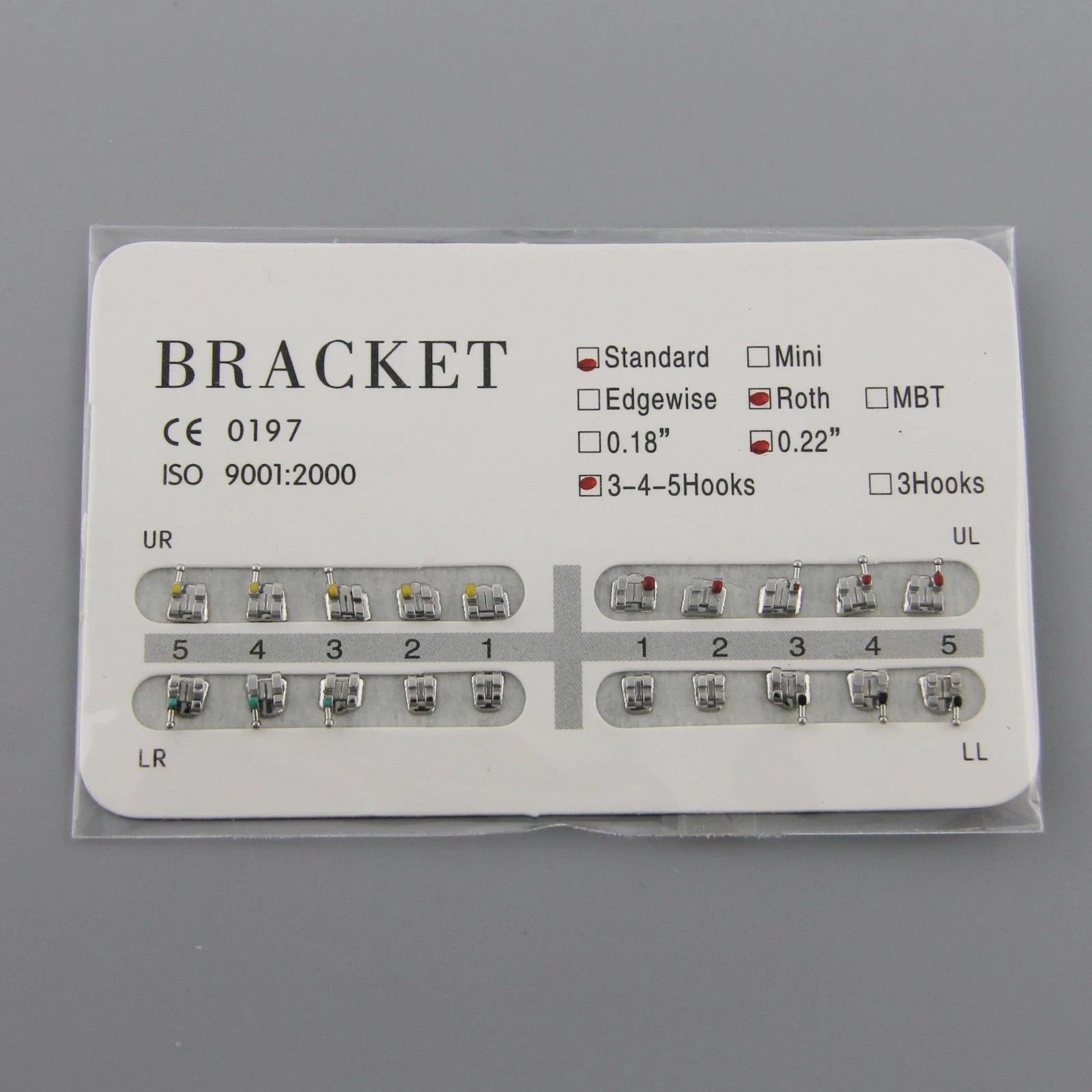 Dental Elastic NiTi Arch Wire Round Ovoid+Ligature Ties+Standard Roth 022 345
