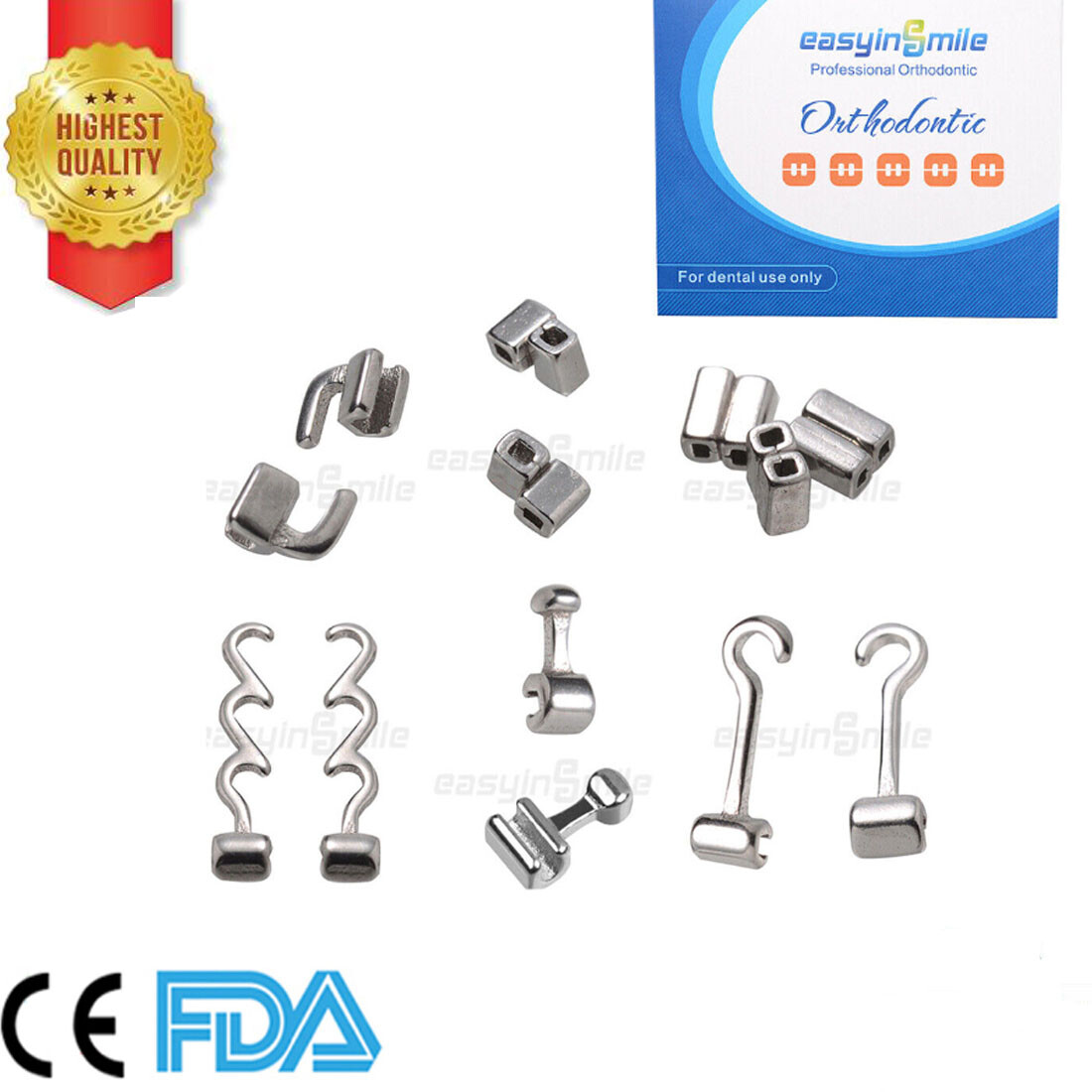 Dental Orthodontic Crimpable Hook Sliding/Spiral Cross/Double Tube For Arch Wire