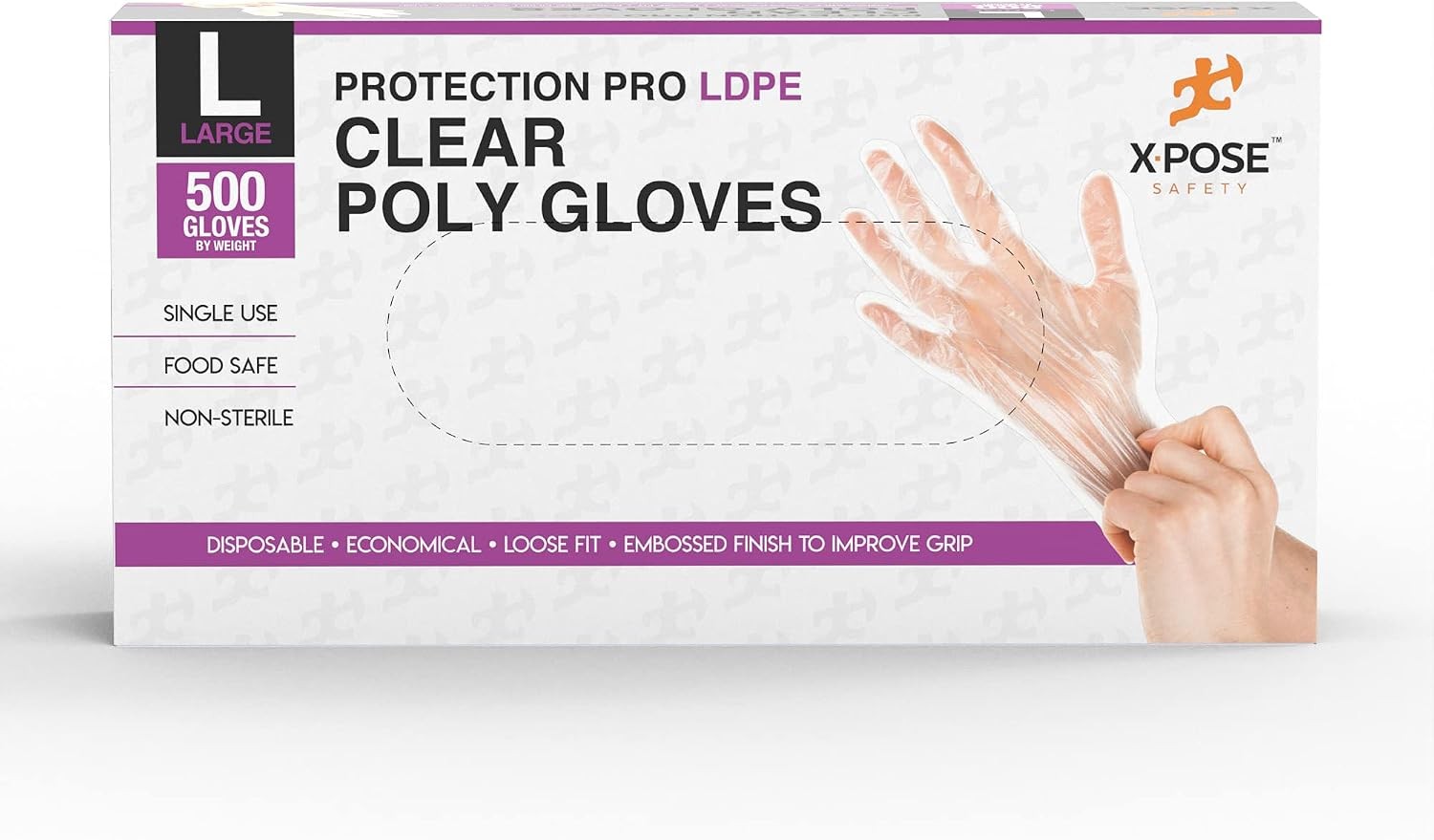 Disposable Food Prep Poly Gloves – Transparent Embossed Latex Kitchen, Plastic