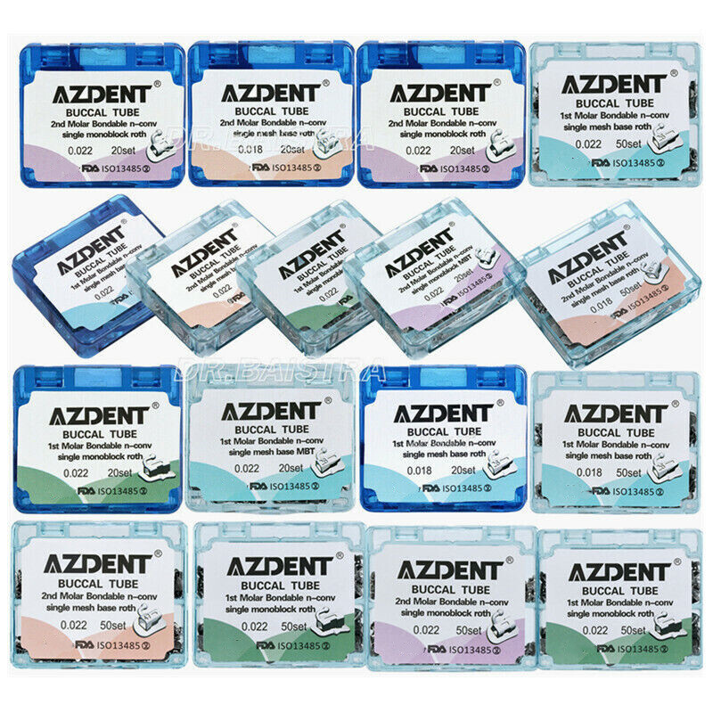 Dental Orthodontic Bondable Buccal Tubes 1st/ 2nd Tubes Roth /MBT 022 AZDENT