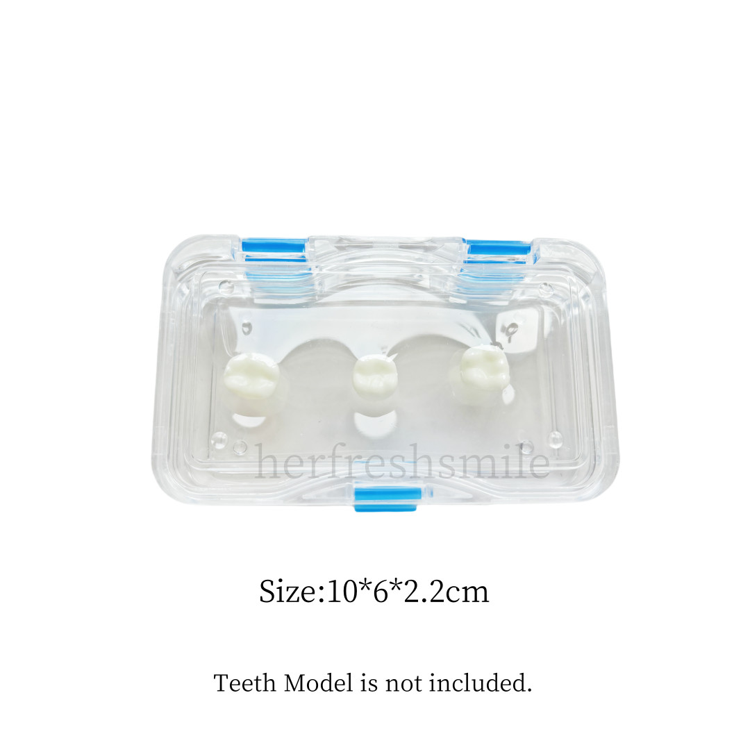Denture Case Retainer Acrylic Jewelry Storage Box Hinged Display Dental Membrane
