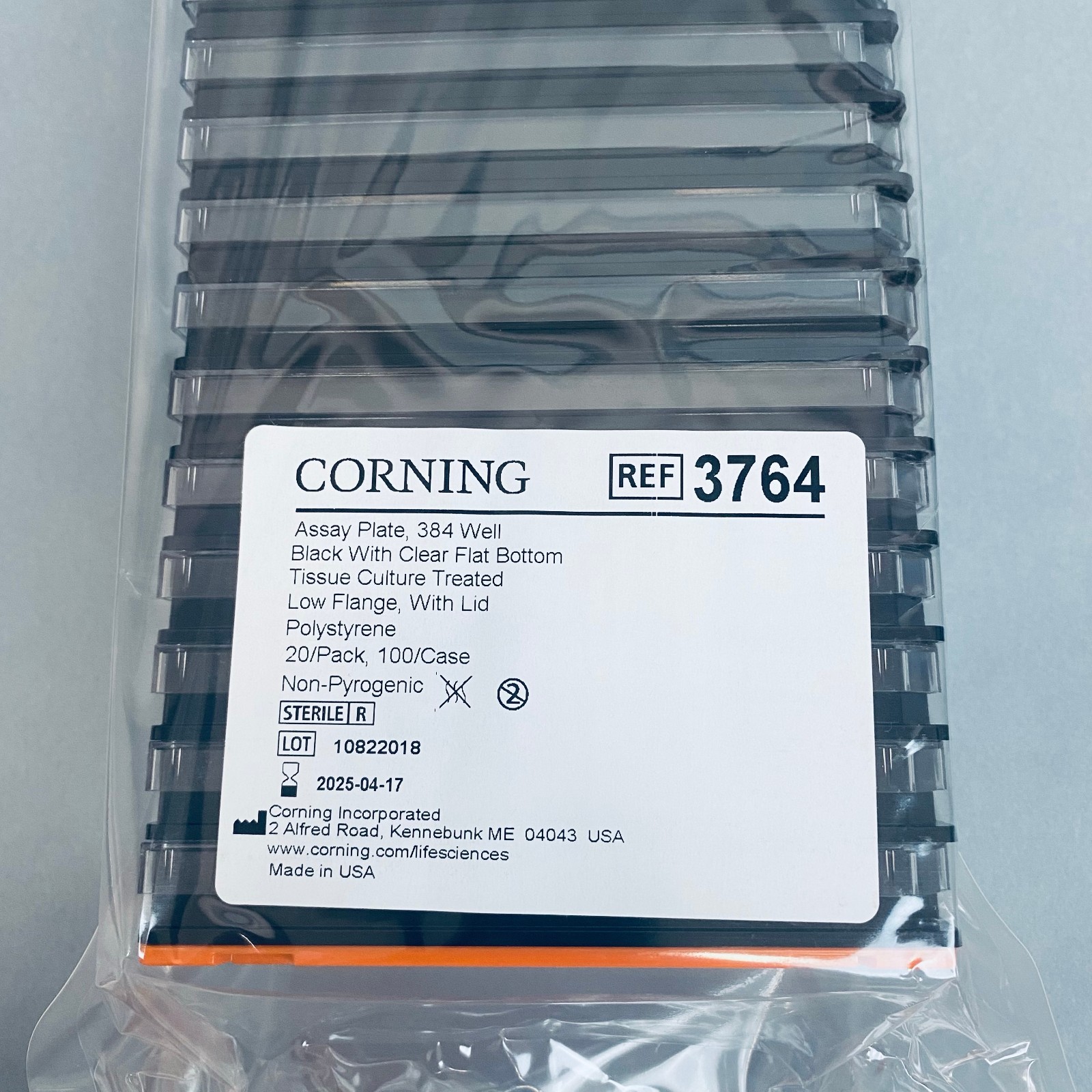 Corning Microplate 384 Well Clear Bottom Sealed Pack of 20 Plates
