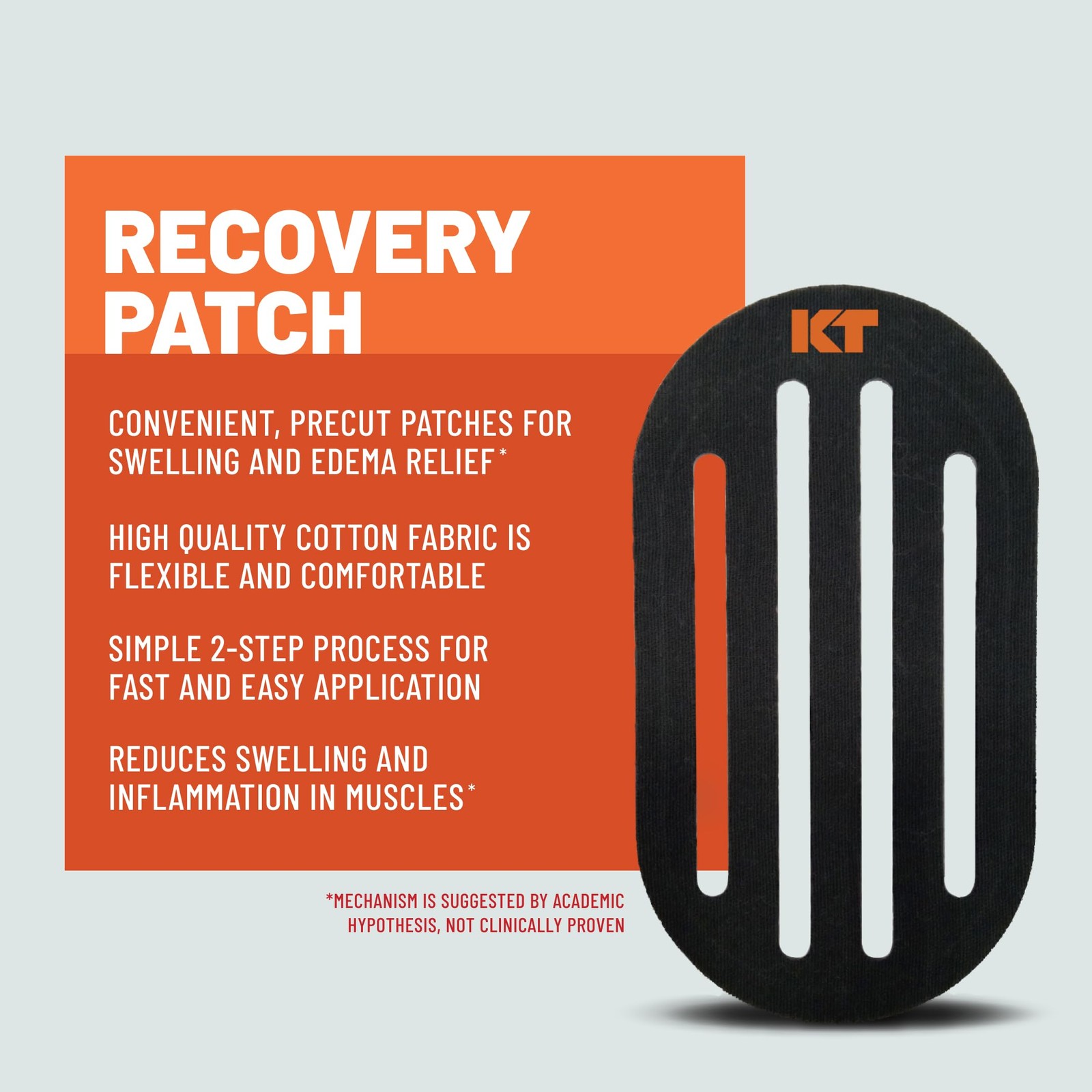 KT Tape Recovery+ Patch, Swelling and Inflamation 1 Count (Pack of 1), Black