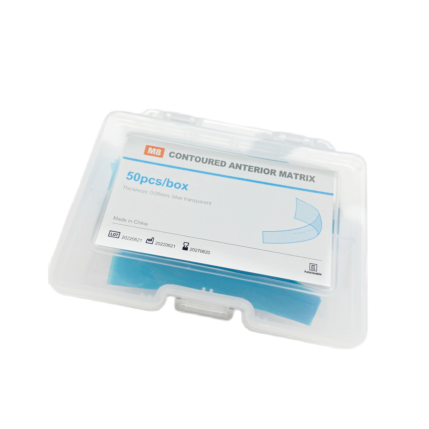 50Pcs/Box Dental Blue Strip Anterior Restoration Matrix Composite Resin Matrices