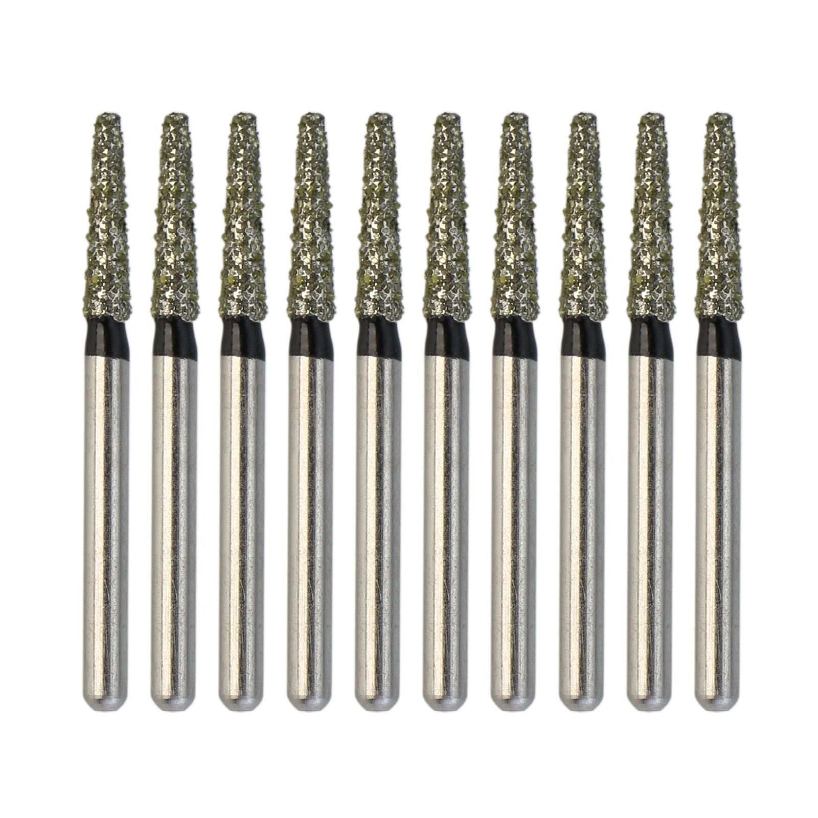 10 Dental Diamond Burs 847/016SC FG Flat End Taper Super Coarse Black High Speed