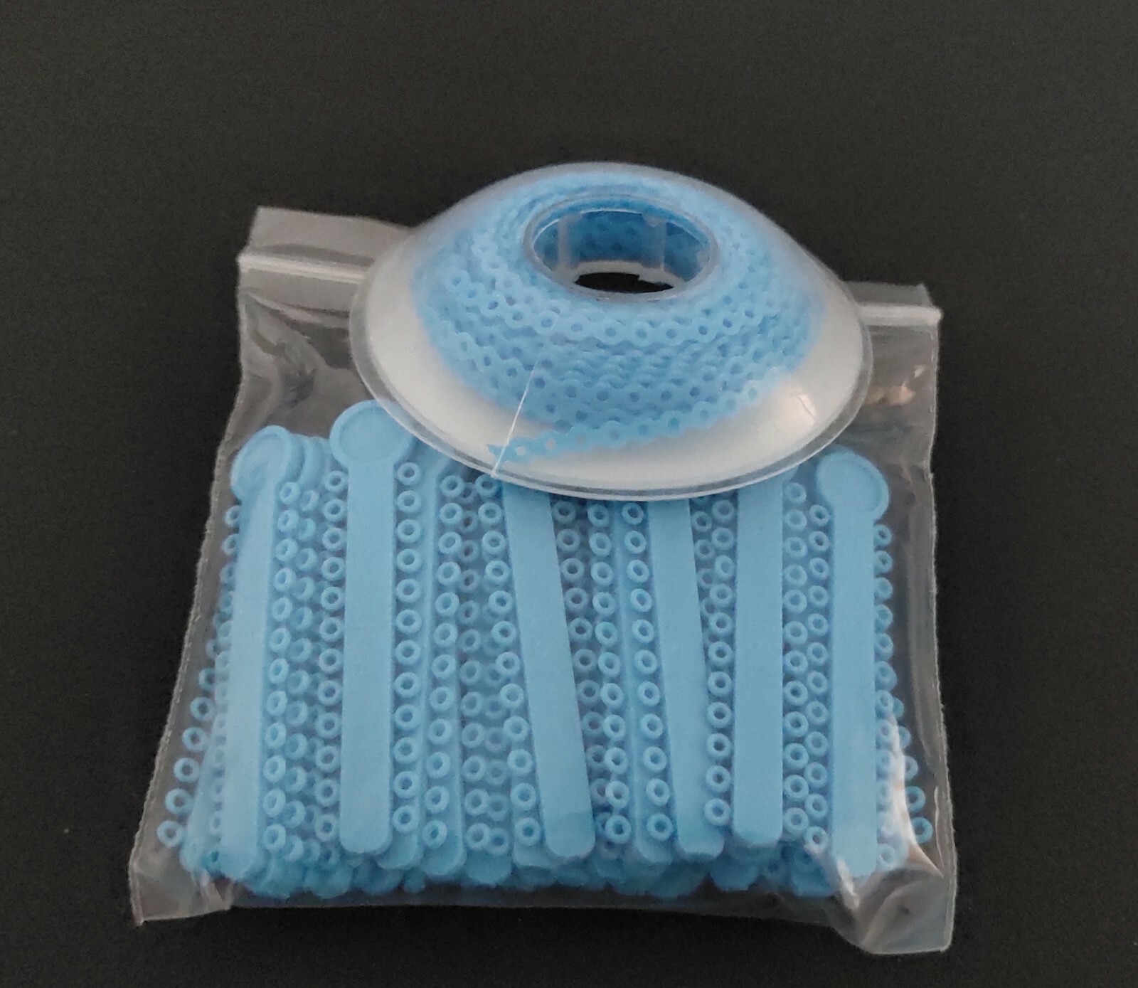 1 Pack Ligature Ties 1008Pcs &1 Pc Elastic Power Chain 15 Feet Short Light Blue