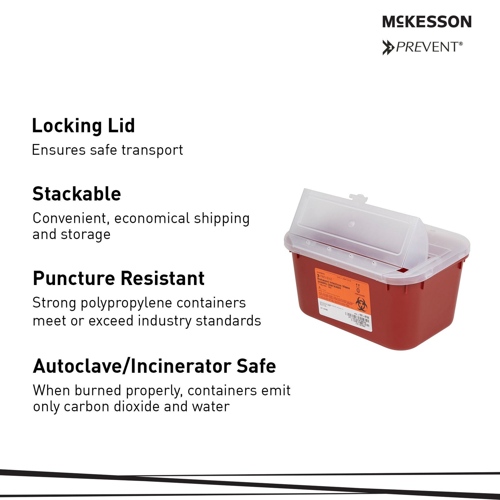 McKesson Sharps Container 1 gal. Horizontal Entry