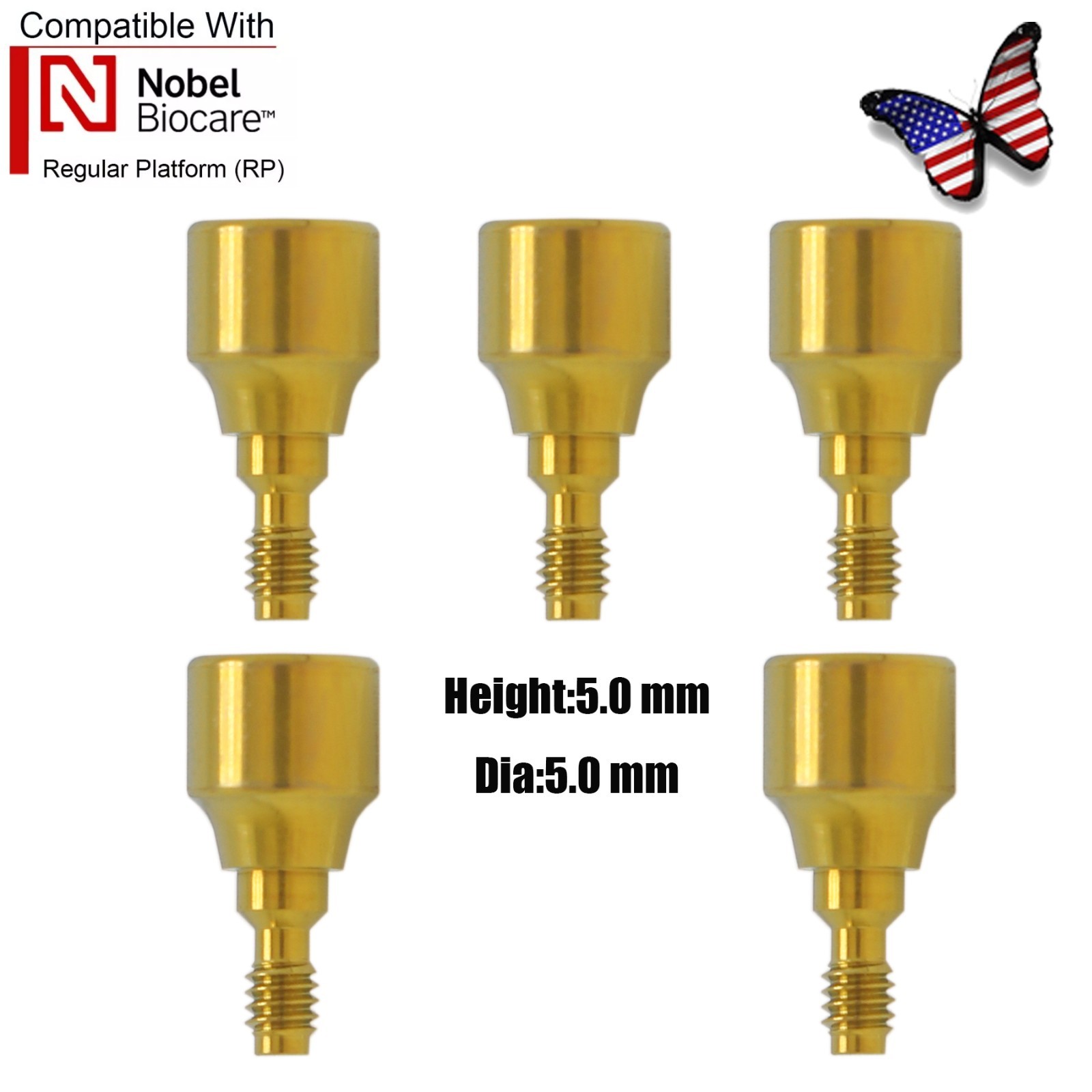 US Nobel Active Dental Regular Platform RP Healing Abutments & Cap Closure Screw
